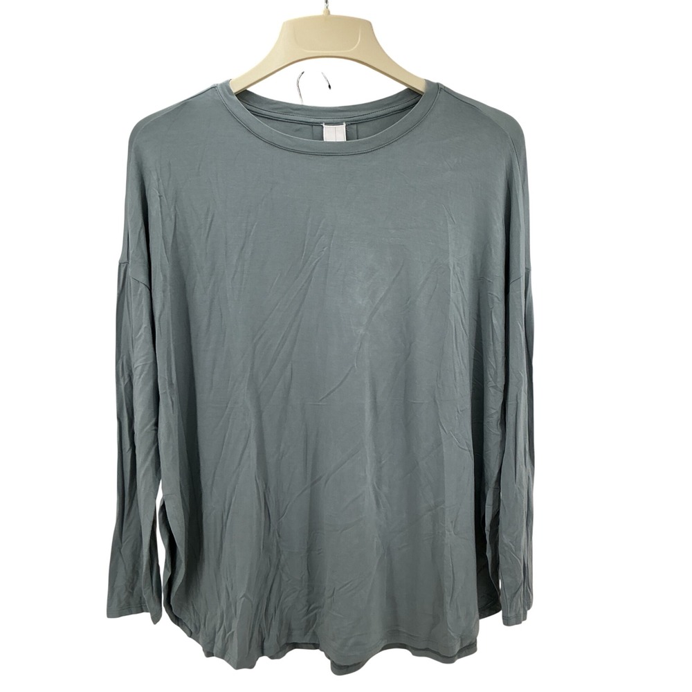 WynneLayers Long Sleeve Top Womens Large Blue Grey Viscose Minimalist Oversized